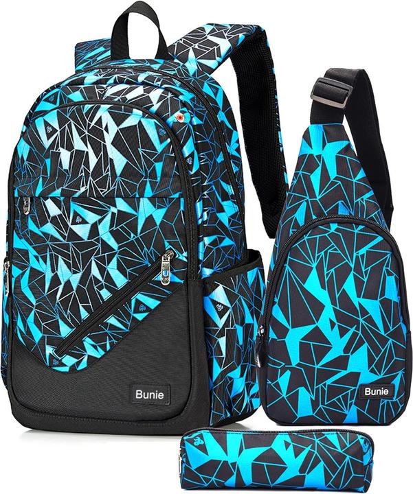 Produktbild Bunie Schulrucksack-Set Blau (35 l)