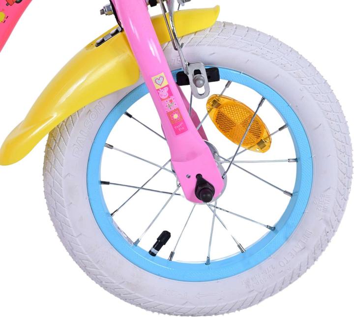 Immagine prodotto Peppa Pig Bicicletta per bambini rosa da 12 pollici con rotelle staccabili e due freni a mano - sicurezza u (12")