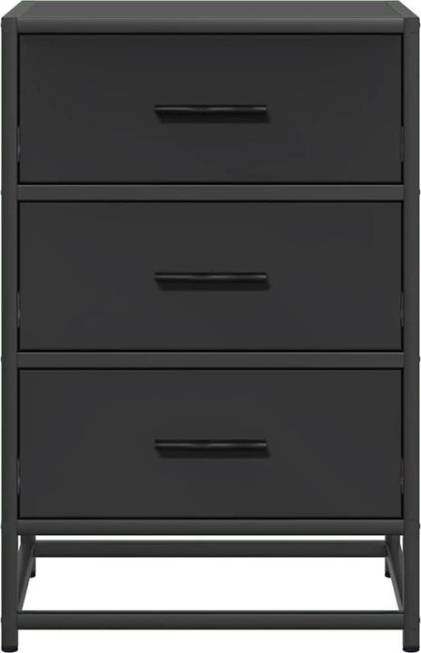 Produktbild VidaXL Nachttisch Schwarz 40x34,5x60 cm Holzwerkstoff und Metall Nachtschrank