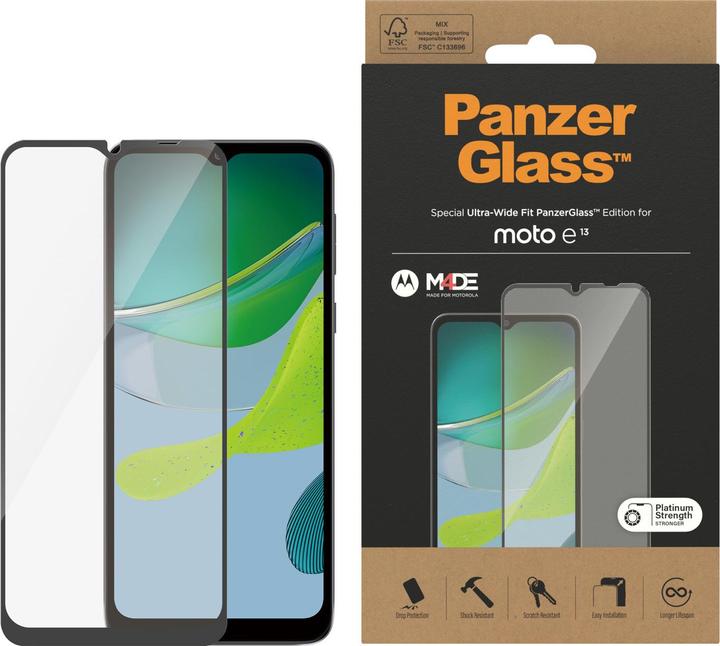 Immagine prodotto PanzerGlass Vestibilità ultra-ampia (1 Pezzo/i, Motorola Moto E13)
