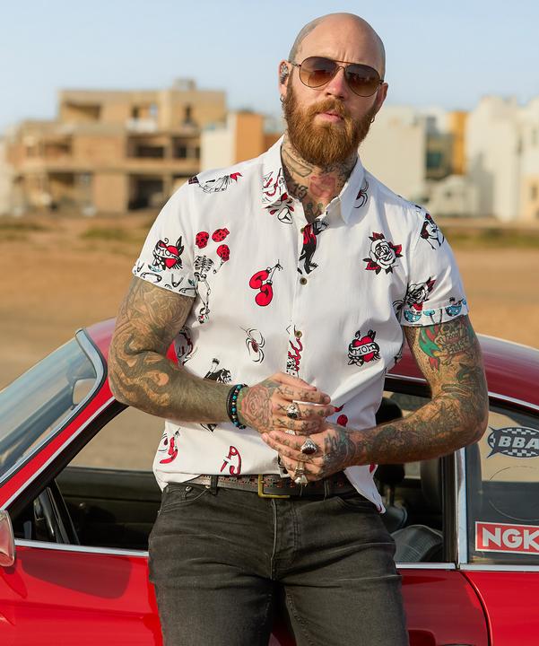 Produktbild Joe Browns Contrast Trim Short Sleeve Tattoo Print Shirt (XL)