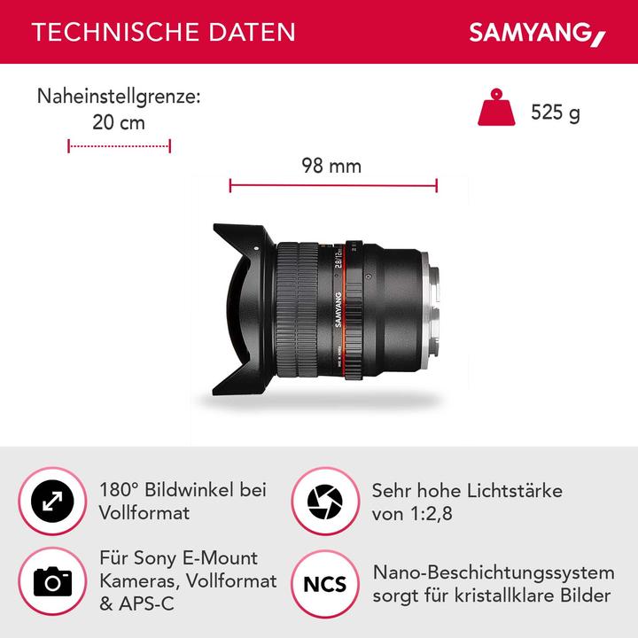 Produktbild Samyang 12mm F2.8 Sony E-Mount (Sony E, Vollformat)