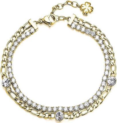 Actual product image Brosway Double gold-plated bracelet for luck with Desideri zircons BEI048 (Stainless steel)