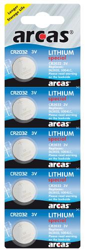 Image du produit Arcas Spécial lithium (5 pcs, CR2032, 210 mAh)