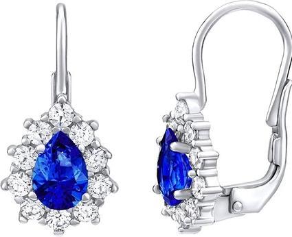 Actual product image Silvego Silver earrings withue Swarovski Â® stone Created Stones SILVEGO31866D