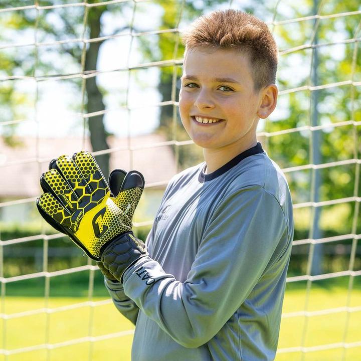 Produktbild Catch & Keep Fussballhandschuhe Kralle Junior Pro 3.0 Gr. 6 Gelb Torwart Keeper Goalie Handschuhe (6)
