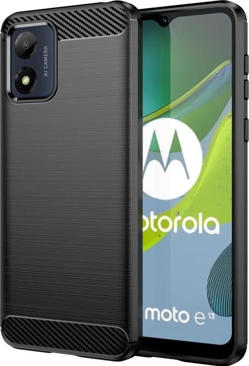 Produktbild Screenguard Motorola Moto E13 Hülle Carbon Brushed Soft TPU (Motorola Moto E13)