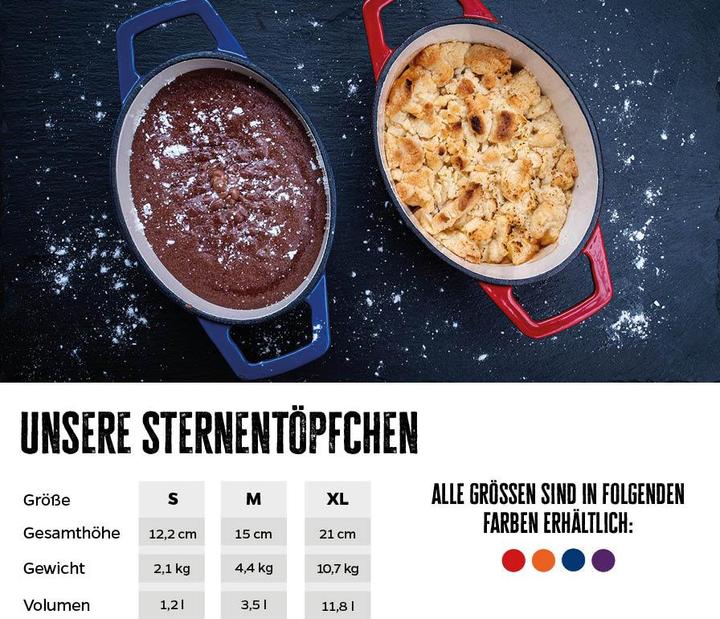 Immagine prodotto Grillfürst Pentola a stella Dutch Oven / girarrosto in ghisa - smaltata - XL - blu