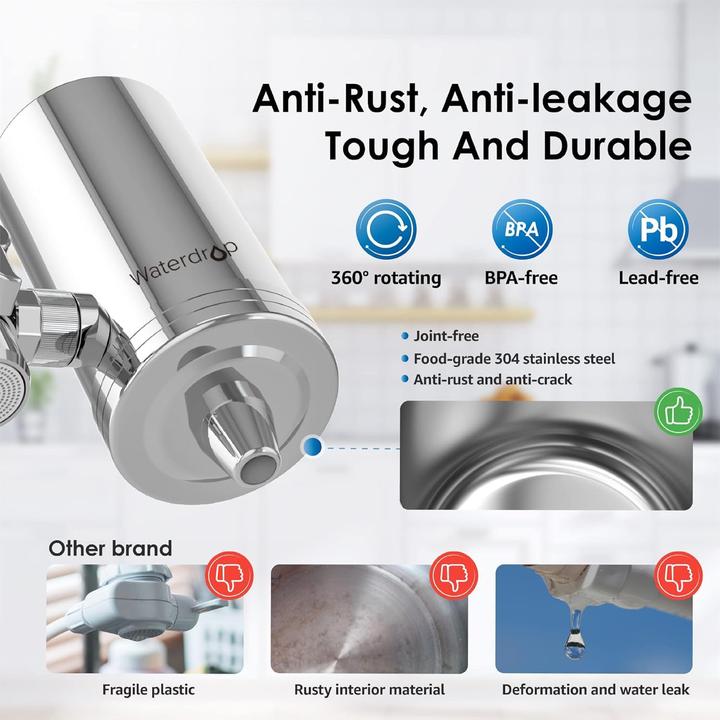 Actual product image Waterdrop Wasserfilter Wasserhahn-System (Rostfreier Stahl)