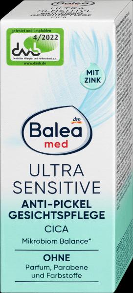 Produktbild dm Balea Med Ultra Sensitive Anti-Pickel (50 ml, 24h Creme)