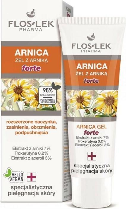 FlosLek Pharma Floslek - Arnica Gel Forte gel for dilated capillaries bruising and pneunce 50ml (50 ml, Gesichtsgel)