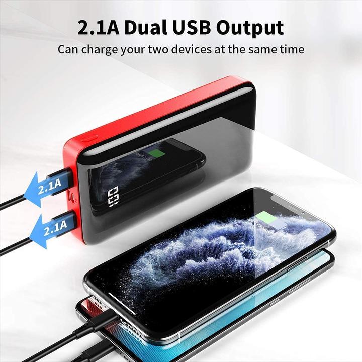 Image du produit Bextoo Banque d'alimentation 30000mAh, rouge (27000 mAh, 22.50 W, 22.50 Wh)