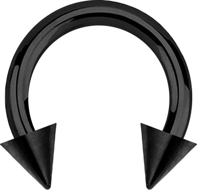 Star Piercing Circular Barbell schwarz mit zwei Cones (ohne Messing, Chirurgenstahl 316L)