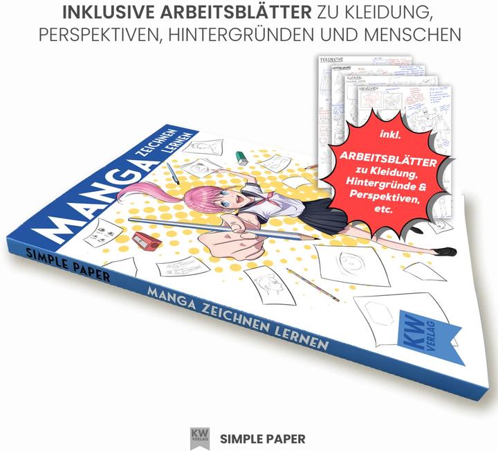 Produktbild SimplePaper Manga zeichnen lernen für Anfänger & Fortgeschrittene (Deutsch, SimplePaper, Knecht & Walde GbR|K & W Verlag|SimplePaper, 2022)