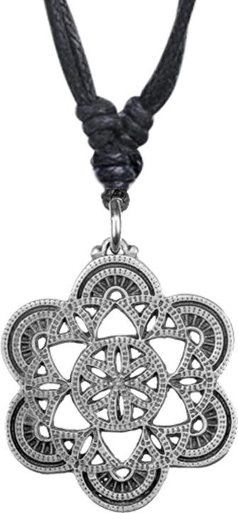 Actual product image Star Piercing Necklace black pendant silver flower Celtic (Brass)