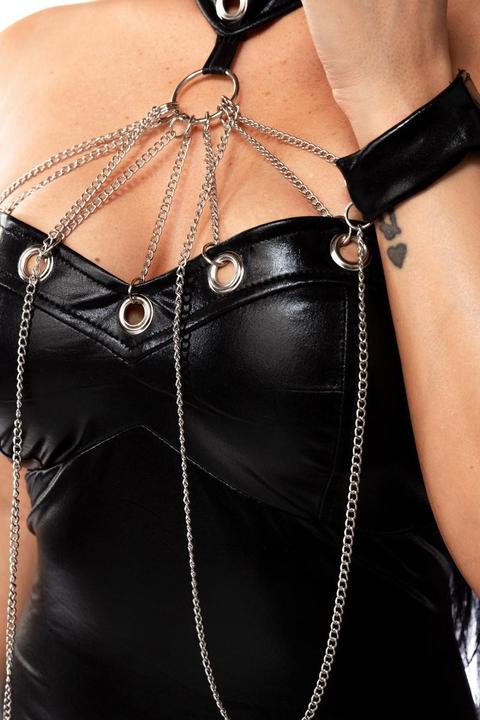 Actual product image Saresia Wetlook mini dress with collar (S)