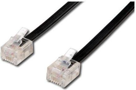 Nenurodyta Telephone Cable 4 Core RJ11 M-15m Black Untitled Economical For ADSL Modem (15 m)