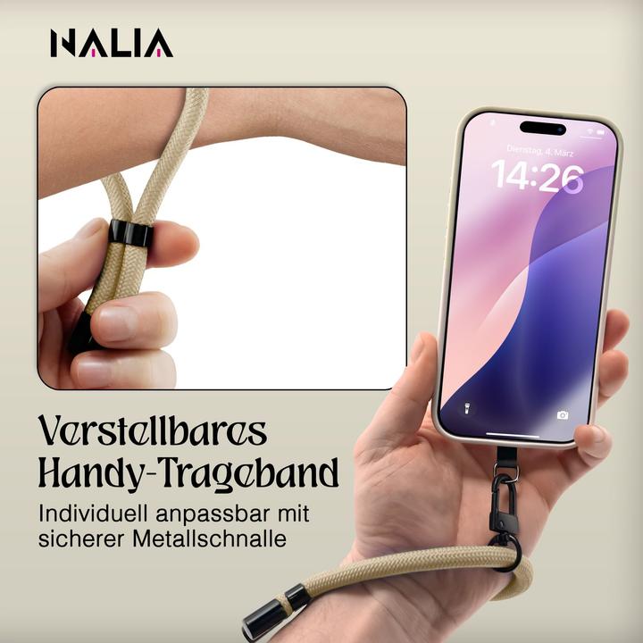 Actual product image Nalia Wristy Lanyard Handykette – Universal Trageband für Smartphones – Verstellbar, Soft & Elastisch