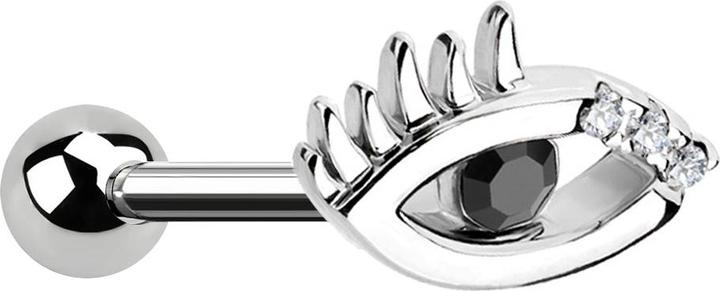 Star Piercing Micro Barbell silber Auge (Chirurgenstahl 316L, Messing)