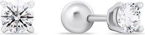 Brilio Silver - Silver stud earrings with clear zircons EA923/4/5W - Diameter: 0.8 cm