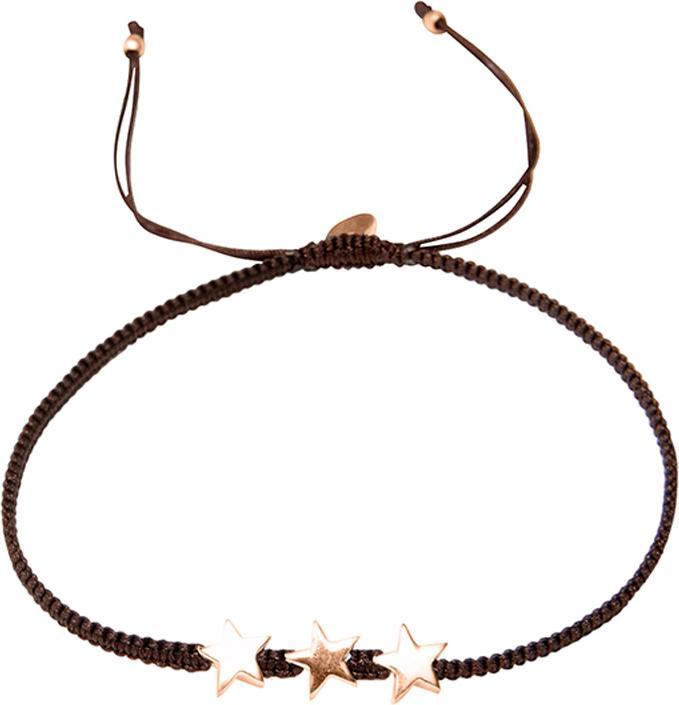 Image du produit Leyda Bracelet Étoile (21 cm, Argent 925, plaqué or 750 / 18 K, Coton)