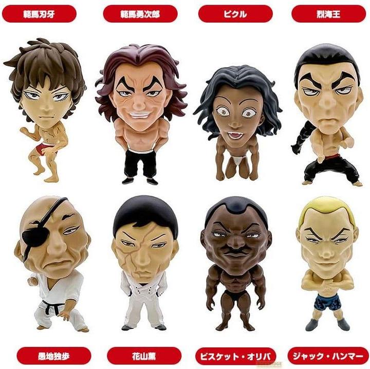 Actual product image 16 directions Baki Hanma 16d Collectible Figure Collection PVC minifigures 8-pack Baki Hanma 6 cm