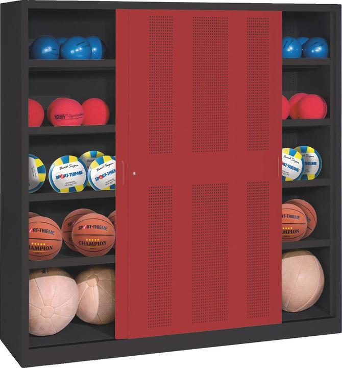 Produktbild C+P Ballschrank (HxBxT: 195x190x60 cm, mit Lochblech-Schiebetüren, Typ 4)