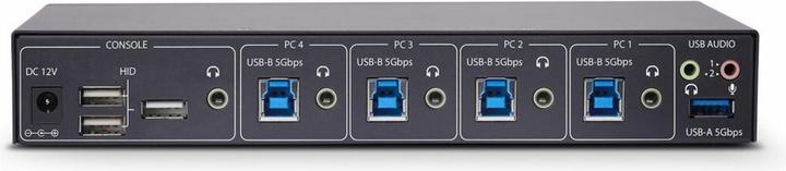 Actual product image StarTech COM 4-port KM switch with mouse roaming USB 3.0 switch Keyboard and mouse switch 3.5mm/USB