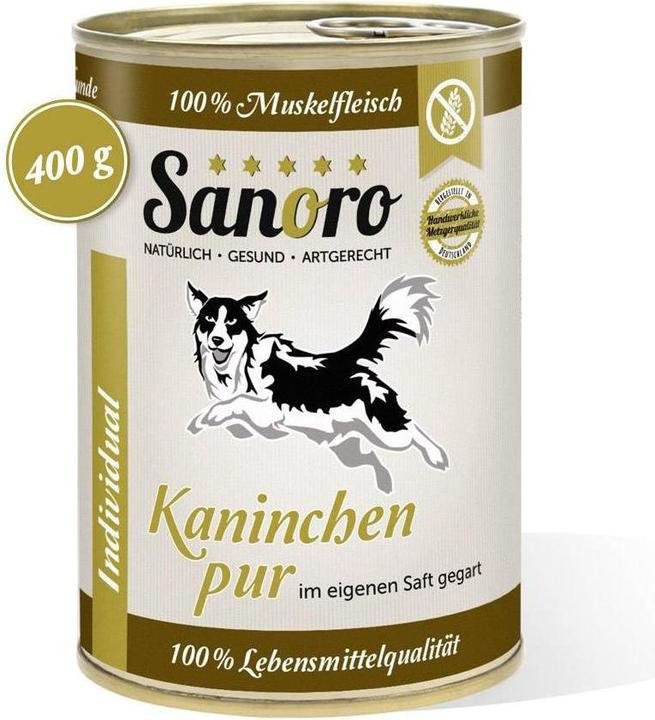 Produktbild Sanoro Fleisch Plus Kaninchen Pur Ergänzungsfutter (Senior, 12 Stk., 4800 g)