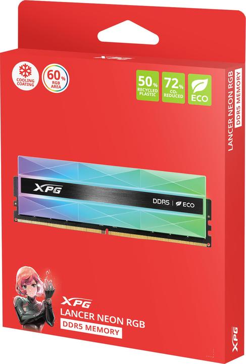 Actual product image Adata XPG Lancer Neon RGB (2 x 24GB, 7200 MHz, DDR5 RAM, DIMM)