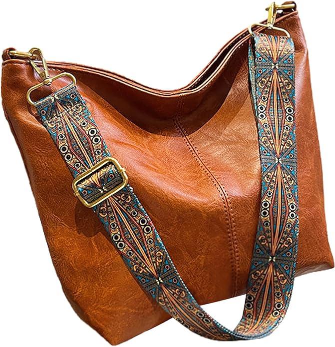 Produktbild Only-Bags.Store Vintage grosse Kapazität Hobo Tasche, Retro-Schulter-Tasche, Frauen Bohemian Handtasche & Geldbörse