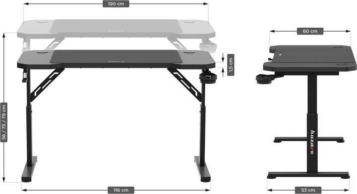 Produktbild Huzaro Biurko gamingowe Hero 2.6 Black