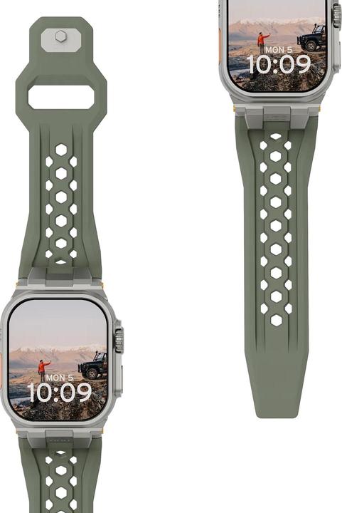 Produktbild UAG Urban Armor Gear Monarch Strap| Apple Watch Ultra/42/44/45/46mm| olive/titan| (194158117236) (Fluoroelastomer, Gummi)