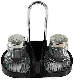 Produktbild Fackelmann Menage Glas, 3-tlg., Salz, Pfeffer, Zahnstocher, Höhe: 150 mm (Salz, Pfeffer)