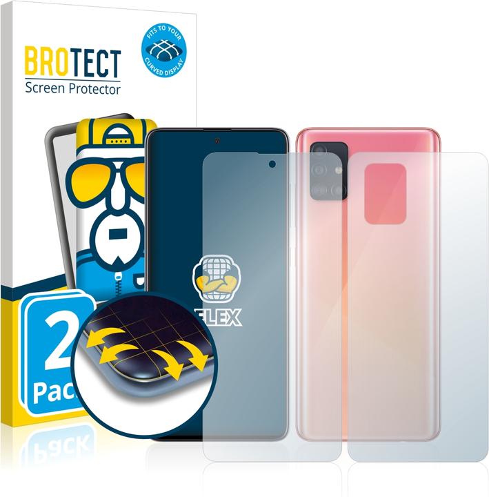 Produktbild BROTECT Full-Cover Displayschutz (2 Stück, Samsung Galaxy A51)