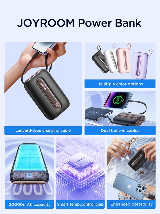 Produktbild Joyroom PowerBank JR-L012 Plus 22.5W 20000mAh (black) (20000 mAh, 22.50 W)