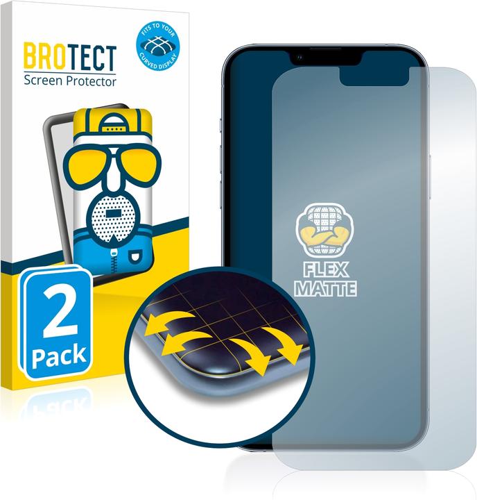 Produktbild BROTECT Full-Cover Displayschutz Matt (2 Stück, Apple iPhone 13 Pro Max)