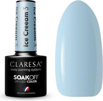 Claresa Eiscreme UV-Nagellack 5ml - 3er-Pack (Blau, Farblack)