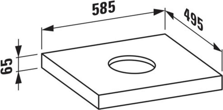 Actual product image Laufen Lani vanity top, one cutout center, 585x495x65mm, H404641112