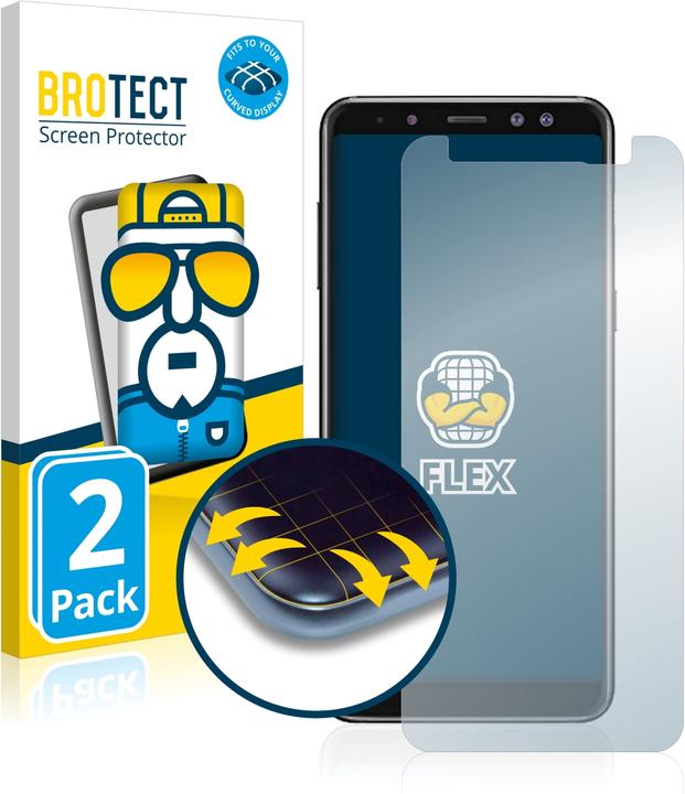 Productafbeelding BROTECT Volledig bedekkende screen protector (2 Stuk, Samsung Galaxy A8 (2018))