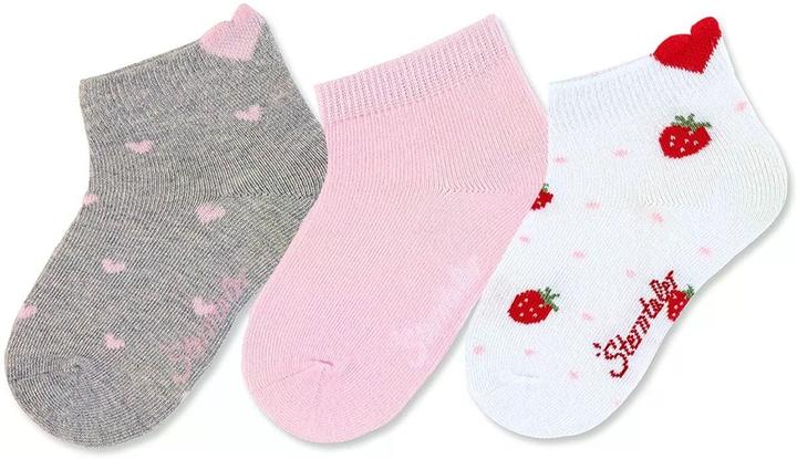 Produktbild Sterntaler Socken 3er Set Herzen Hellgrau Gr. 17-18 (3er Pack, 17 - 18)
