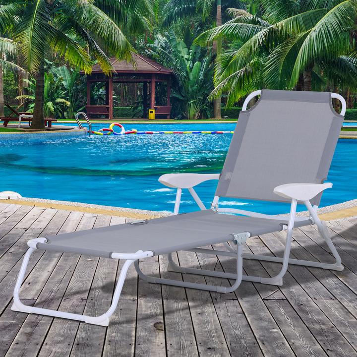 Immagine prodotto Outsunny Lettino prendisole con schienale regolabile (160 cm)