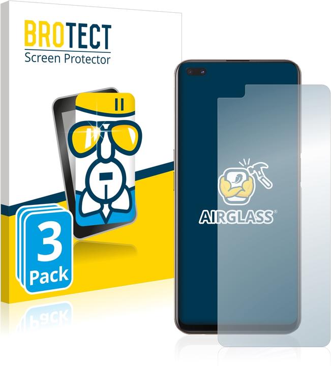 Produktbild BROTECT AirGlass Panzerglasfolie (3 Stück, Oppo Reno 4 Z 5G)