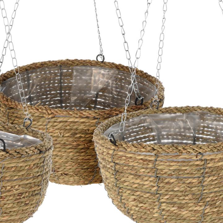 Actual product image Natura Punto 3-piece hanging flower pot set made of willow
