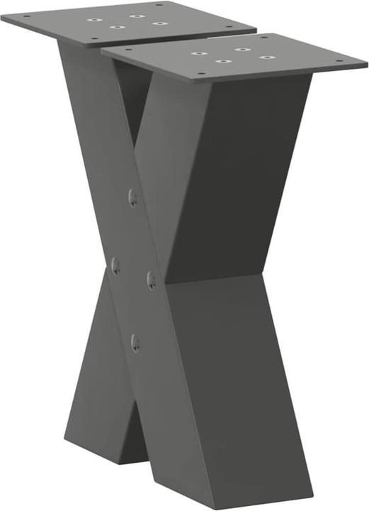 Produktbild VidaXL Couchtischbeine X-Form 2 Stk. Anthrazit 30x(30-31) cm Stahl Tischbein