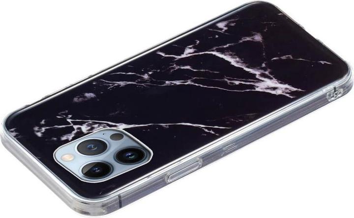 Image du produit Cover-Discount iPhone 15 Pro Max - Étui en caoutchouc silicone Noir Marbre (Apple iPhone 15 Pro Max)
