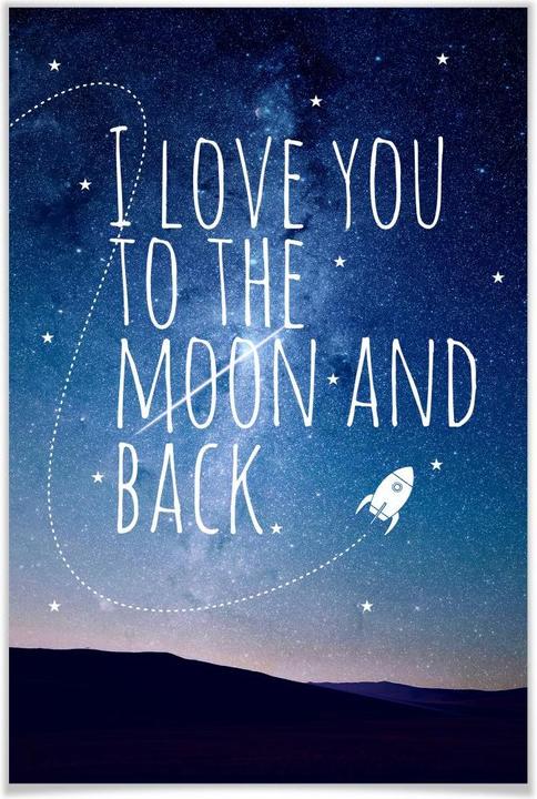 Produktbild Trenddeko I love you to the Moon and back (30 x 45 cm)