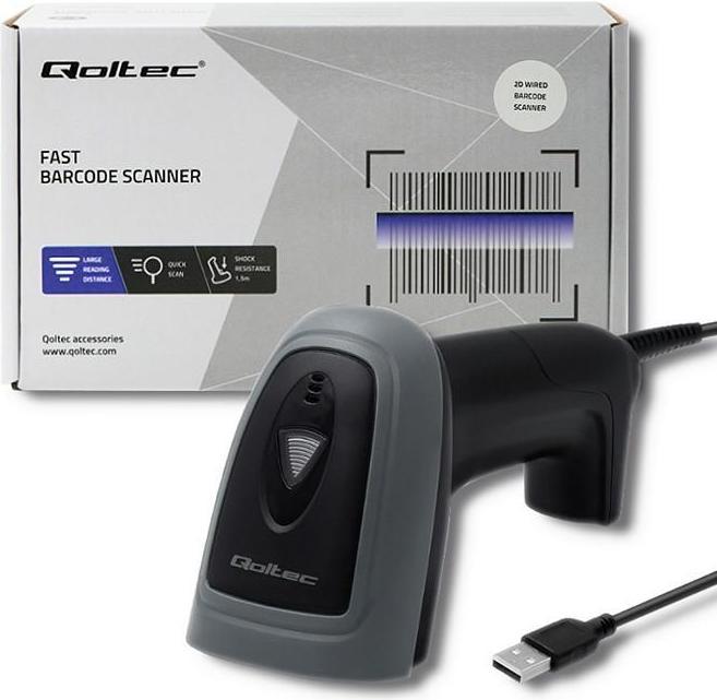 Produktbild Qoltec 50863 Wired QR & BARCODE Scanner | USB (2D-Barcodes)
