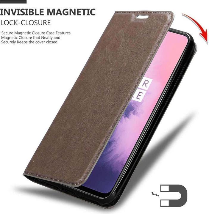 Actual product image Cadorabo Book Invisible Magnet Cover (OnePlus 7)