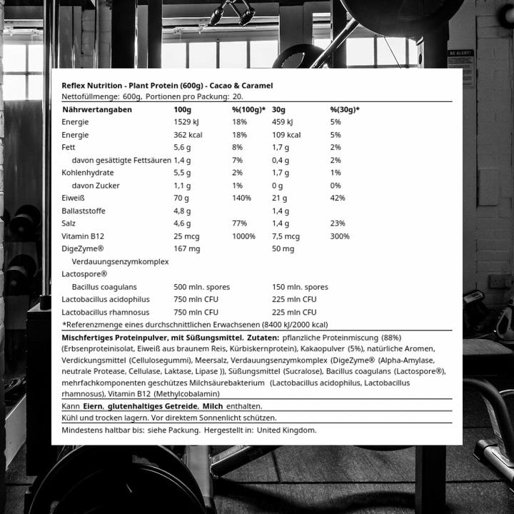Actual product image Reflex Nutrition Plant Protein (Cocoa & caramel, 1 pcs., 600 g)